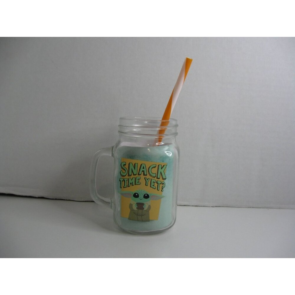 Star Wars The Mandalorian Baby Yoda Snack Time Yet? Mason Jar Mug With Handle &